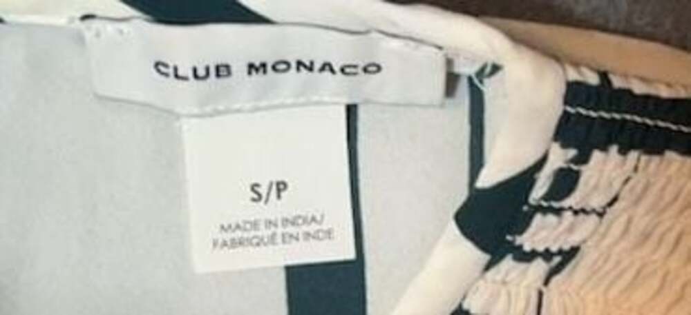 Club Monaco Geometric Print Long Sleeve Blouse Size S/P - Picture 3 of 9
